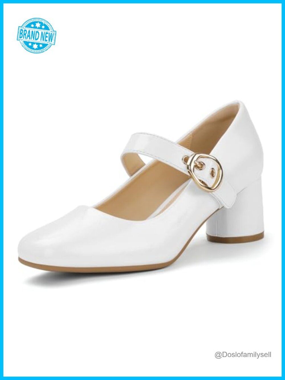 IDIFU Mary Jane Pumps Closed Toe Chunky Block Heels Women's Dress Shoes